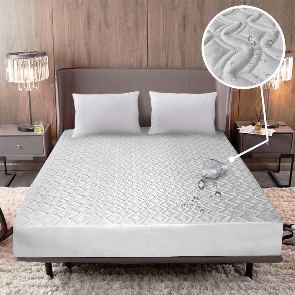 COMBO PROTECTOR DE COLCHÓN IMPERMEABLE + 2 FUNDAS DE ALMOHADAS