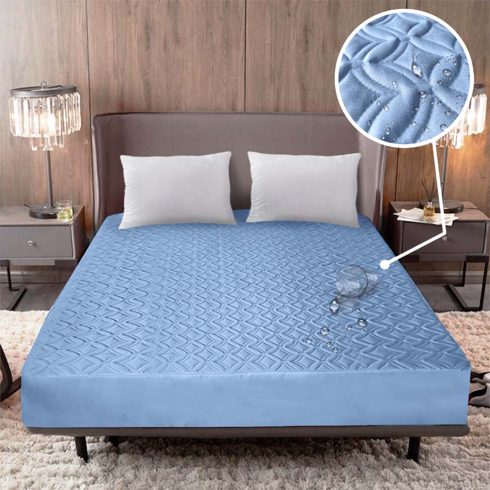 COMBO PROTECTOR DE COLCHÓN IMPERMEABLE + 2 FUNDAS DE ALMOHADAS