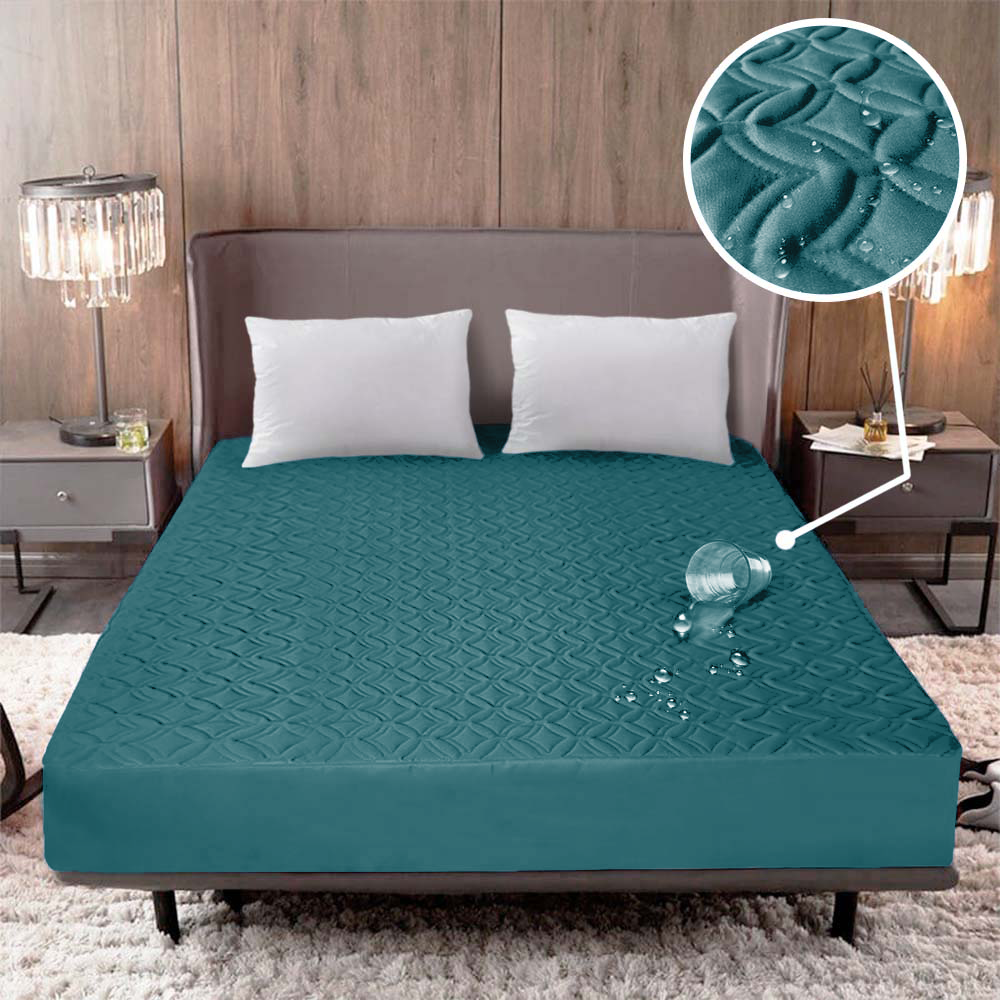 COMBO PROTECTOR DE COLCHÓN IMPERMEABLE + 2 FUNDAS DE ALMOHADAS