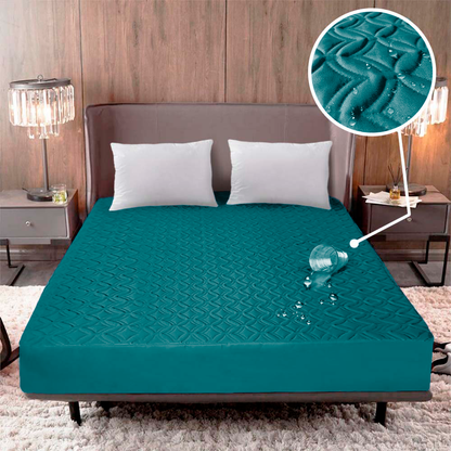 COMBO PROTECTOR DE COLCHÓN IMPERMEABLE + 2 FUNDAS DE ALMOHADAS
