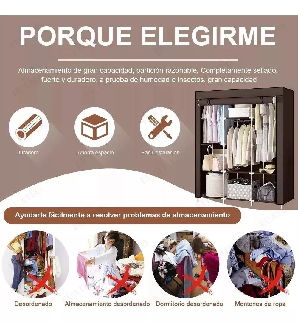 ORGANIZADOR DE ROPA ARMABLE MULTI-ESPACIO DE ARMADO FÁCIL E INTUITIVO