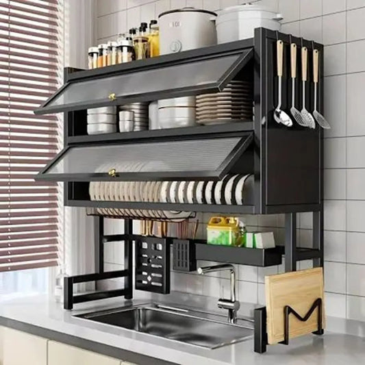 ESCURRIDOR DE PLATOS 2 NIVELES CON PUERTA