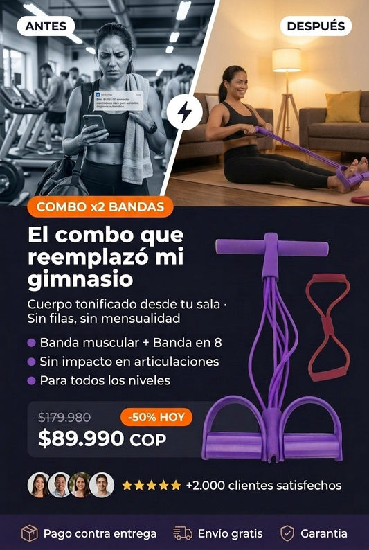 Antes gym frustrado Después entrenando en casa - NexalShop