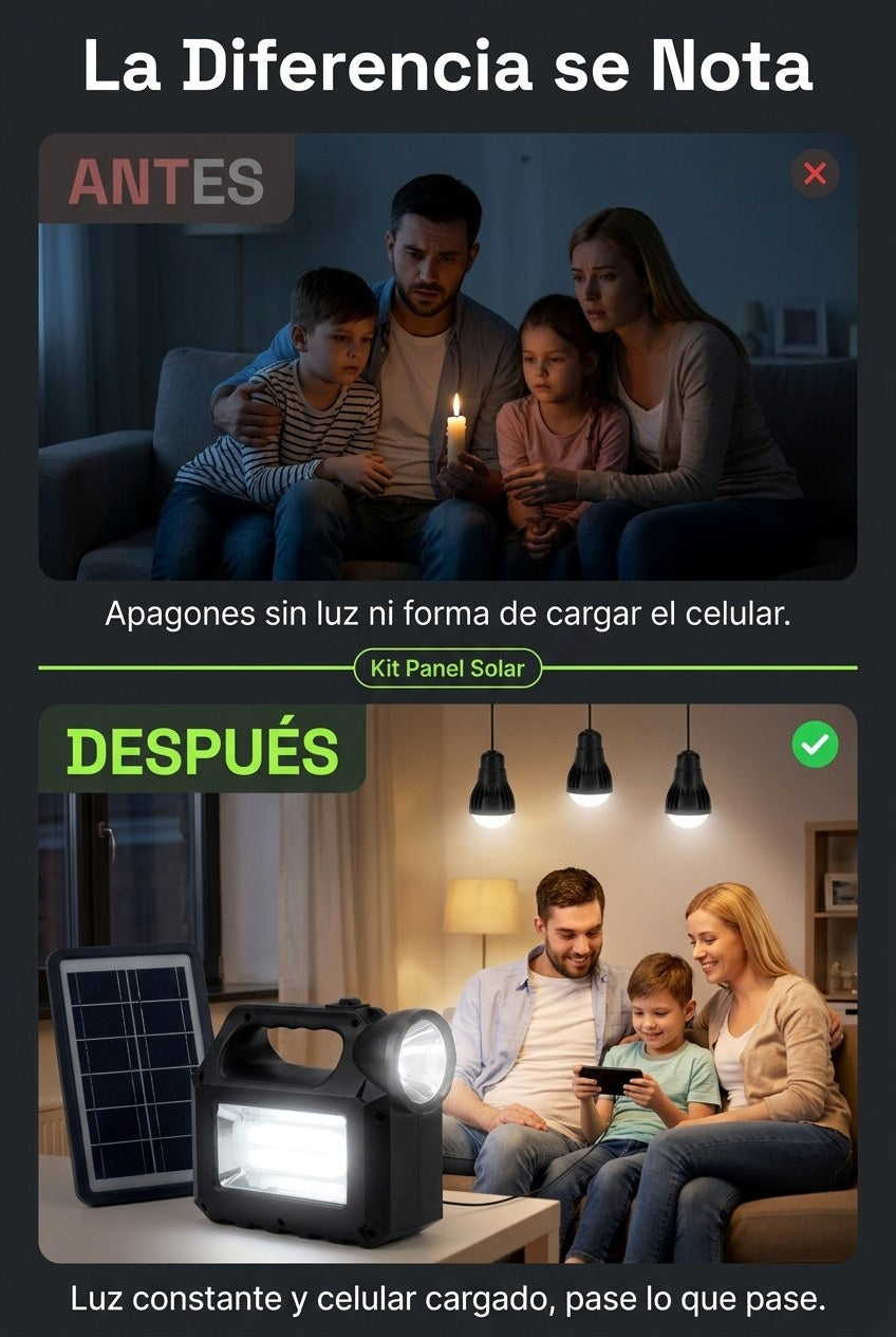 Kit Panel Solar Portatil GD8017MK — Transformacion