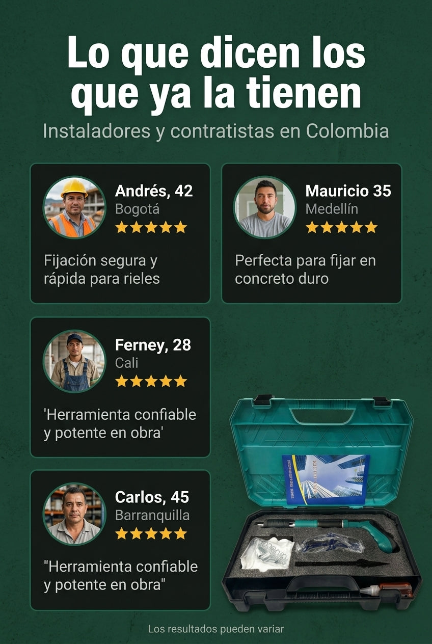 Pistola Fijadora a Concreto Calibre .22 — Testimonios