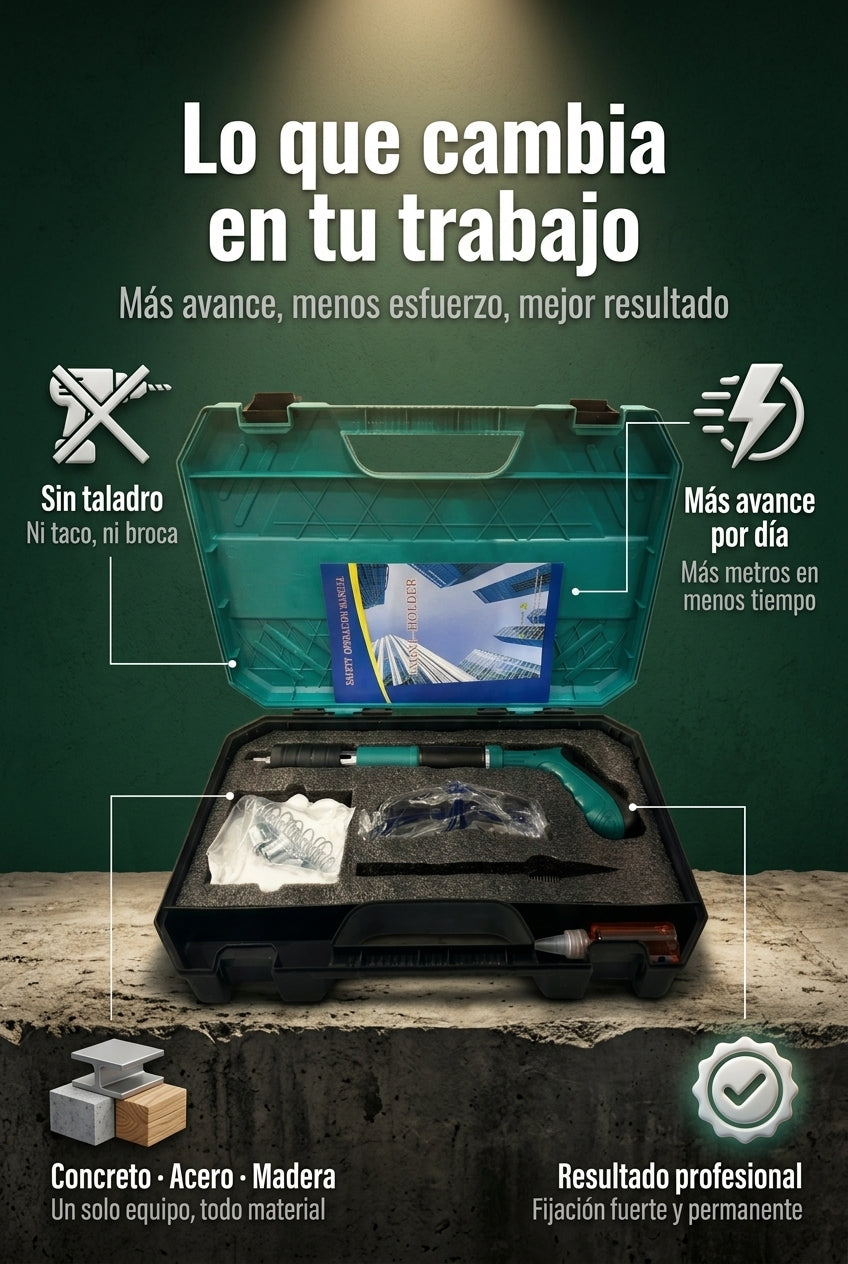 Pistola Fijadora a Concreto Calibre .22 — Beneficios