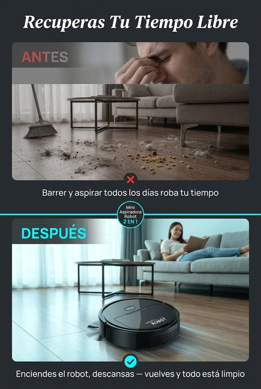 Mini Aspiradora Robot Inteligente — Transformacion
