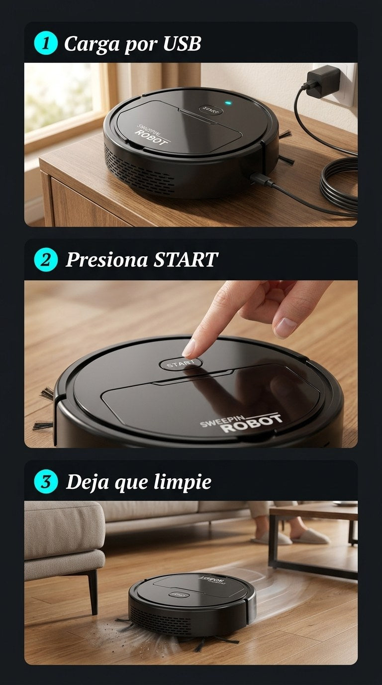 Mini Aspiradora Robot Inteligente — Modo Uso