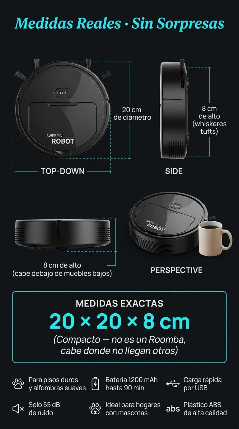 Mini Aspiradora Robot Inteligente — Ficha Tecnica