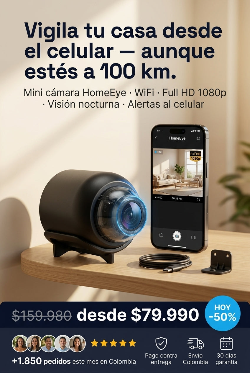Mini Camara HomeEye - Vigila tu casa desde el celular Full HD 1080p