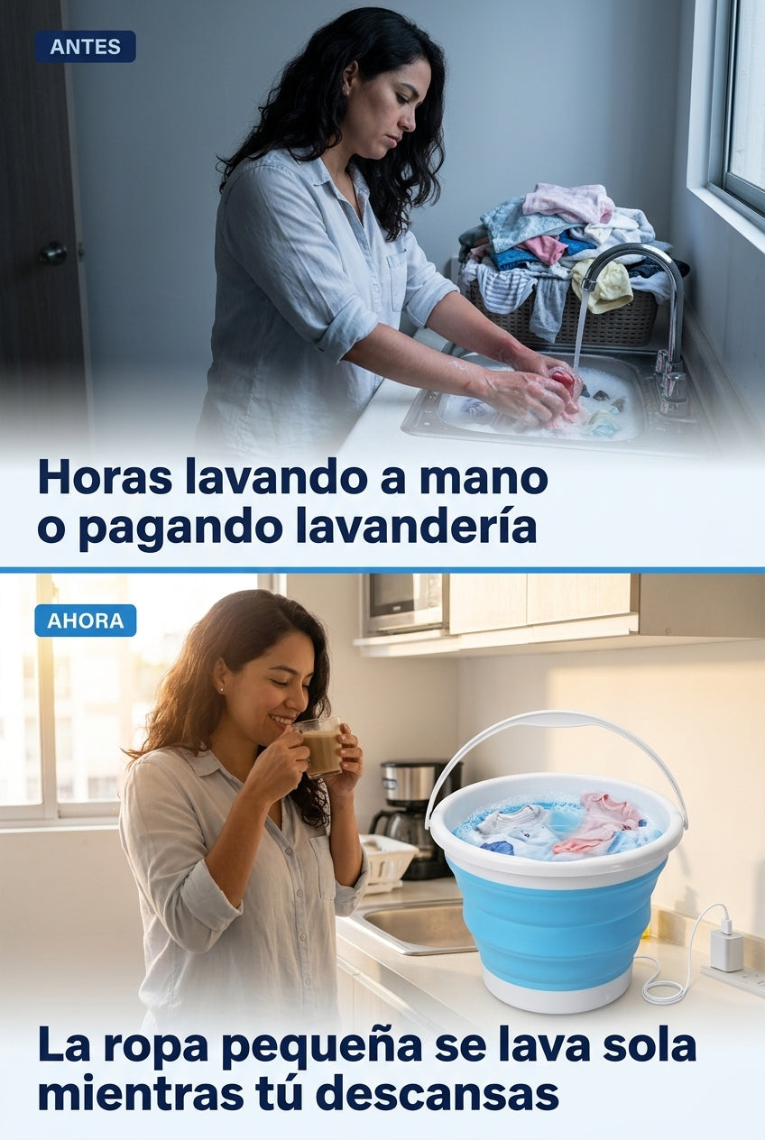 Antes lavar a mano, ahora la mini lavadora lava la ropa pequena