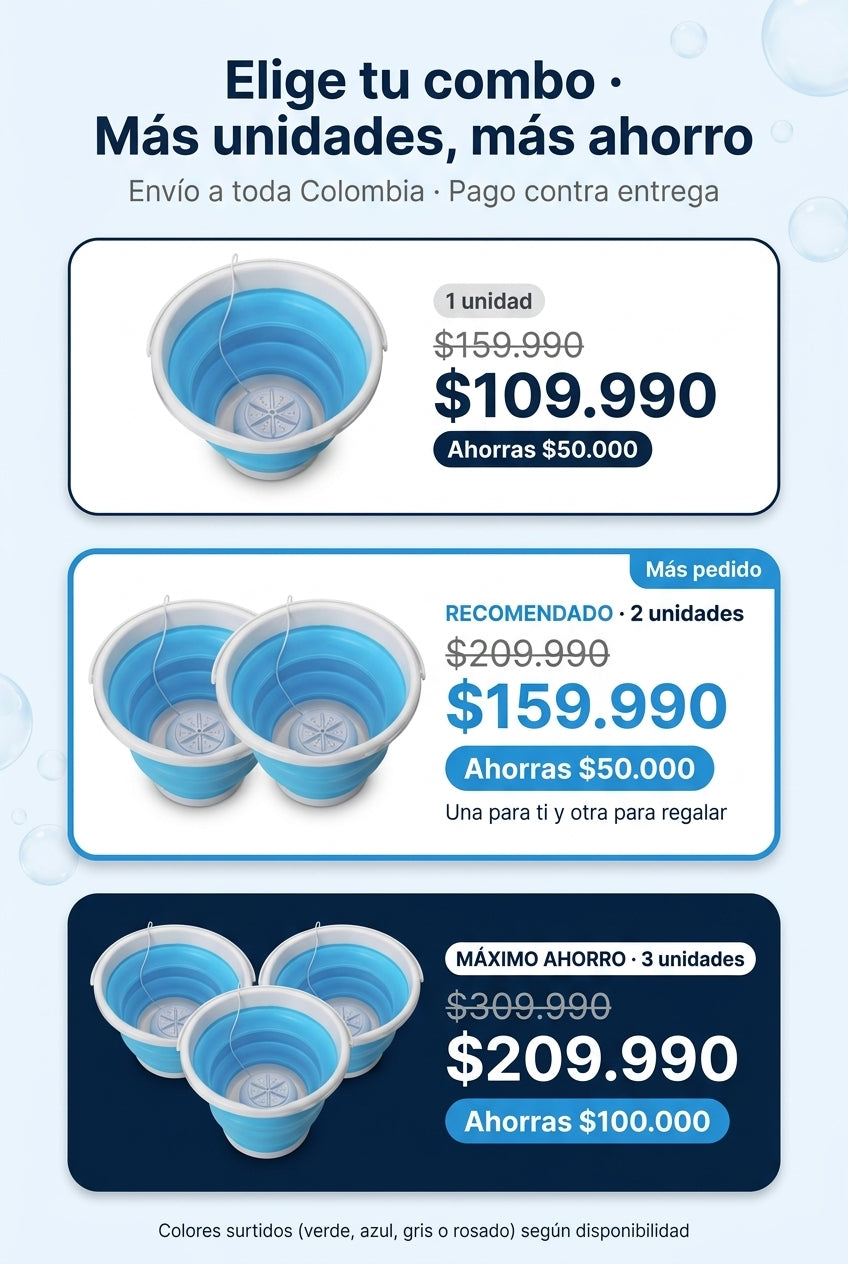 Elige tu combo: 1, 2 o 3 unidades