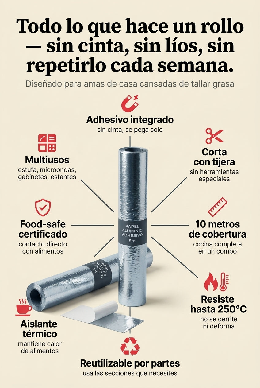 8 beneficios del papel aluminio adhesivo