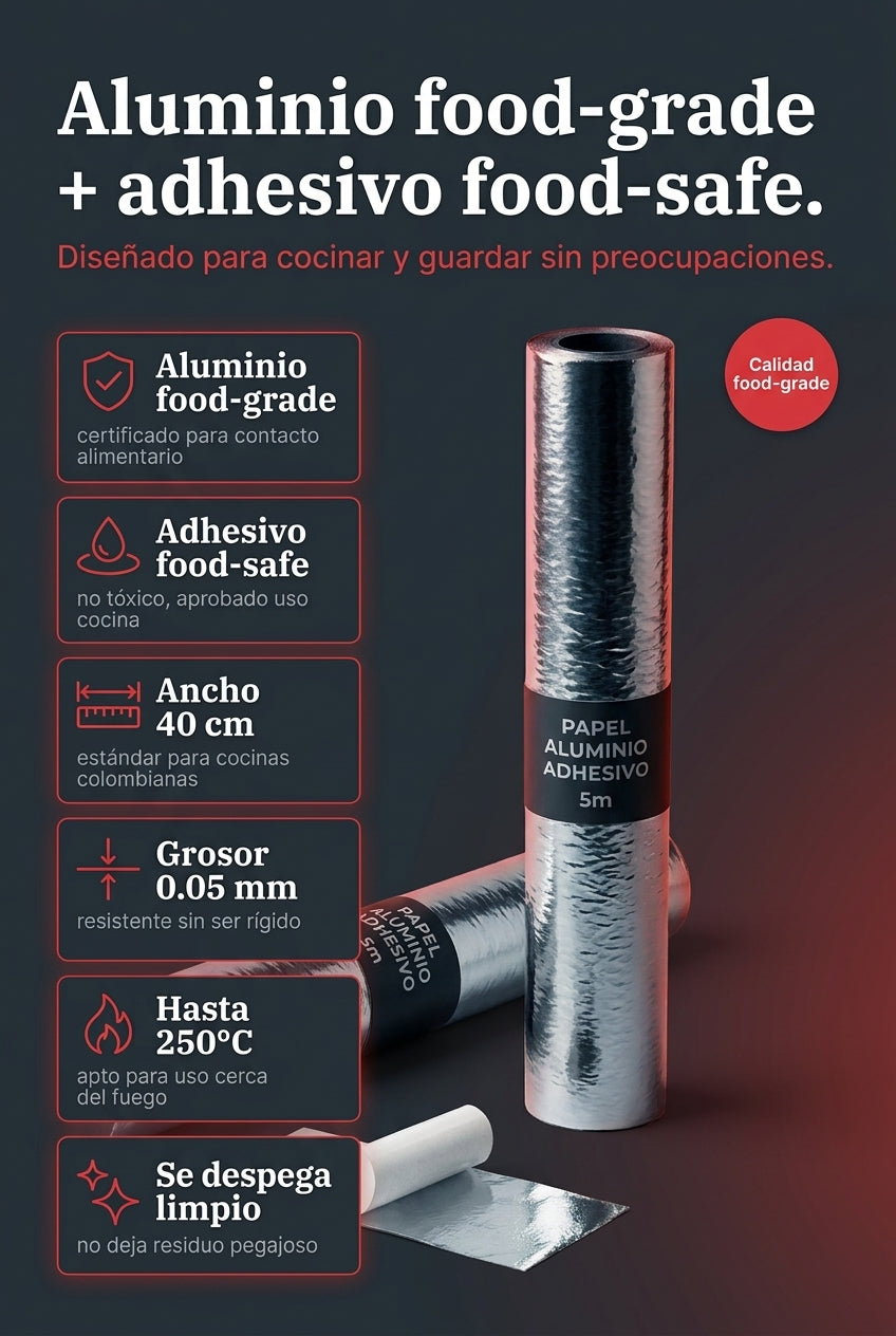 Aluminio food-grade y adhesivo food-safe