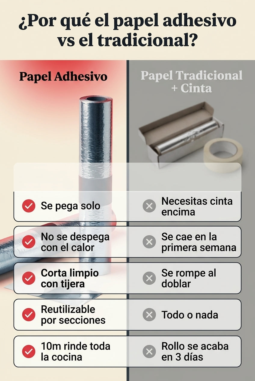 Papel adhesivo vs papel tradicional con cinta