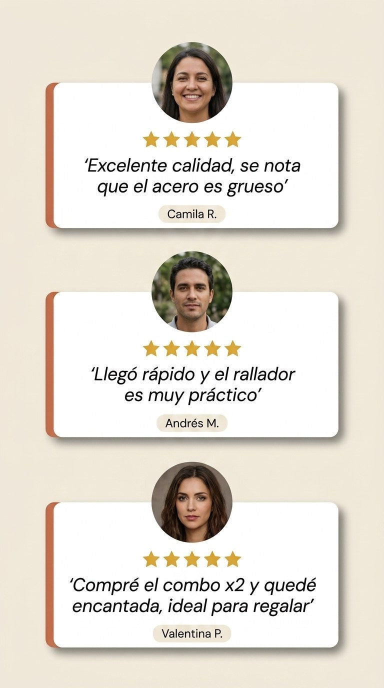 Set de Bowl con Rayador y Drenaje — Testimonios
