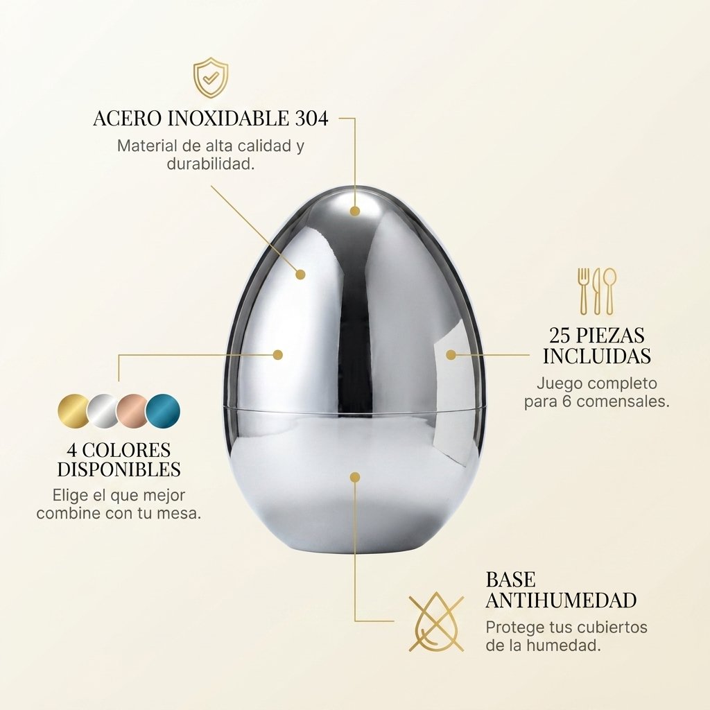 Especificaciones: acero 304, 25 piezas, 4 colores