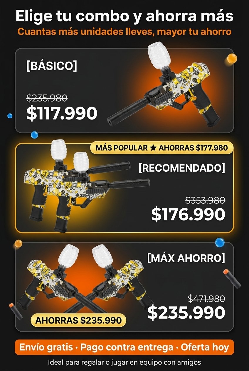 Combos DualFire — 1 unidad $117.990, 2 unidades $176.990, 3 unidades $235.990.