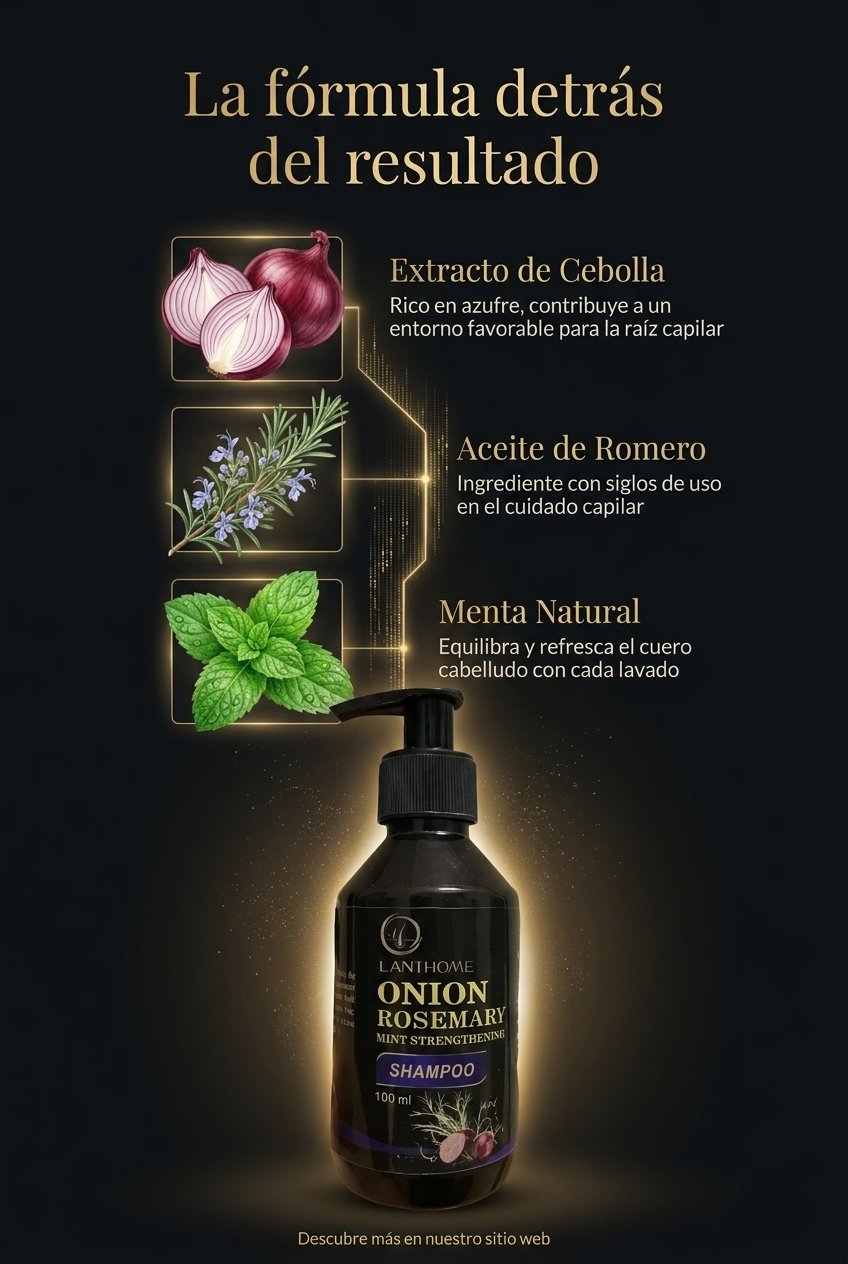 Ingredientes activos de Follix — Extracto de Cebolla, Aceite de Romero, Menta Natural.