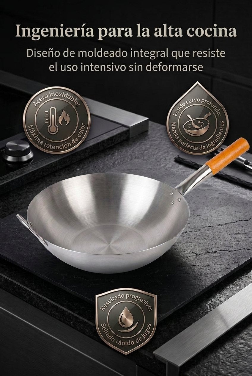 Wok de acero para alta cocina