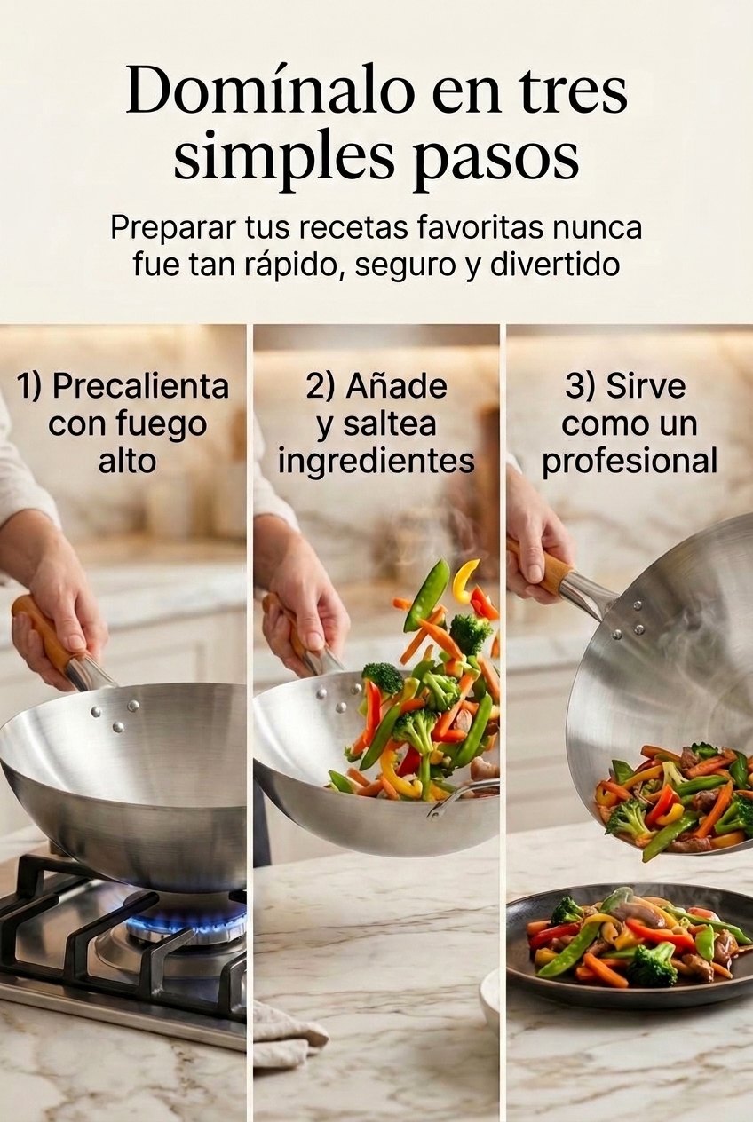 Cómo usar el wok en tres pasos