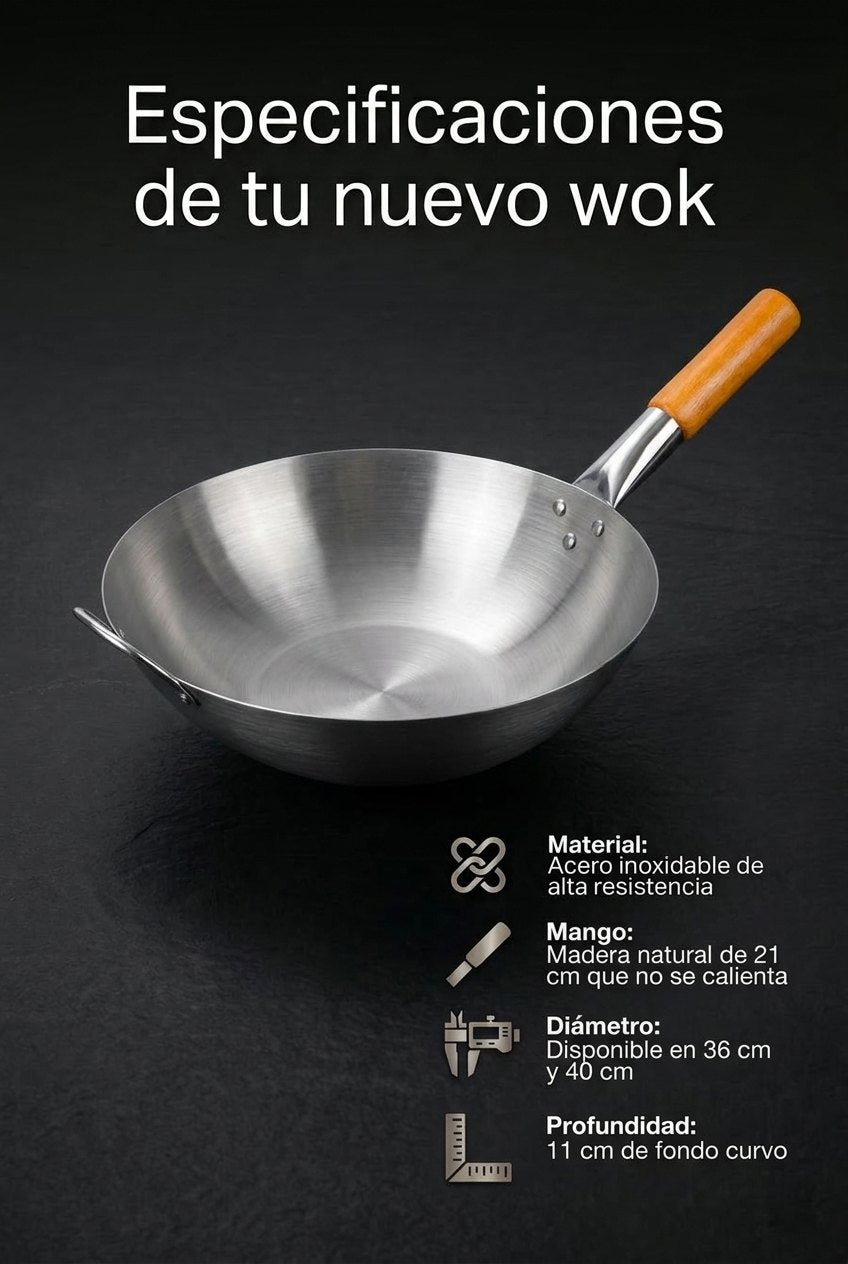 Especificaciones del wok 36 y 40 cm