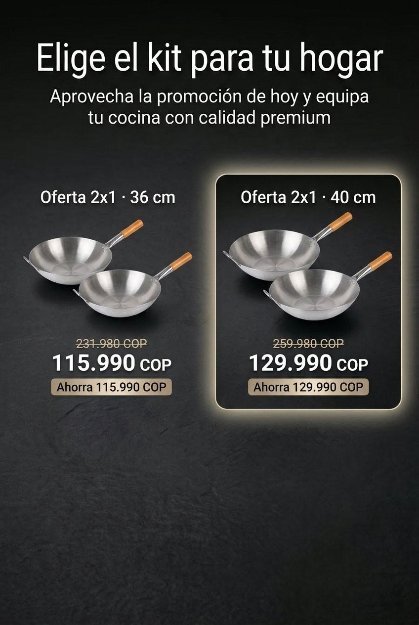 Oferta 2x1 wok 36 cm y 40 cm